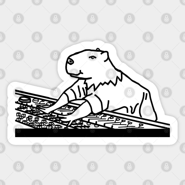 Capybara the Music Producer Sticker by ellenhenryart